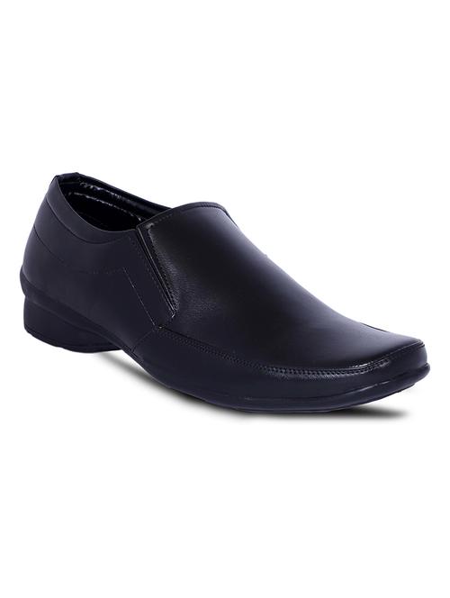 men black solid slip on shoes - 20536330 -  Standard Image - 0
