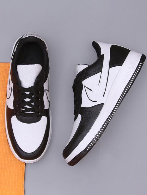 men color block white and black lace up sneaker - 20536440 - Standard Image - 0