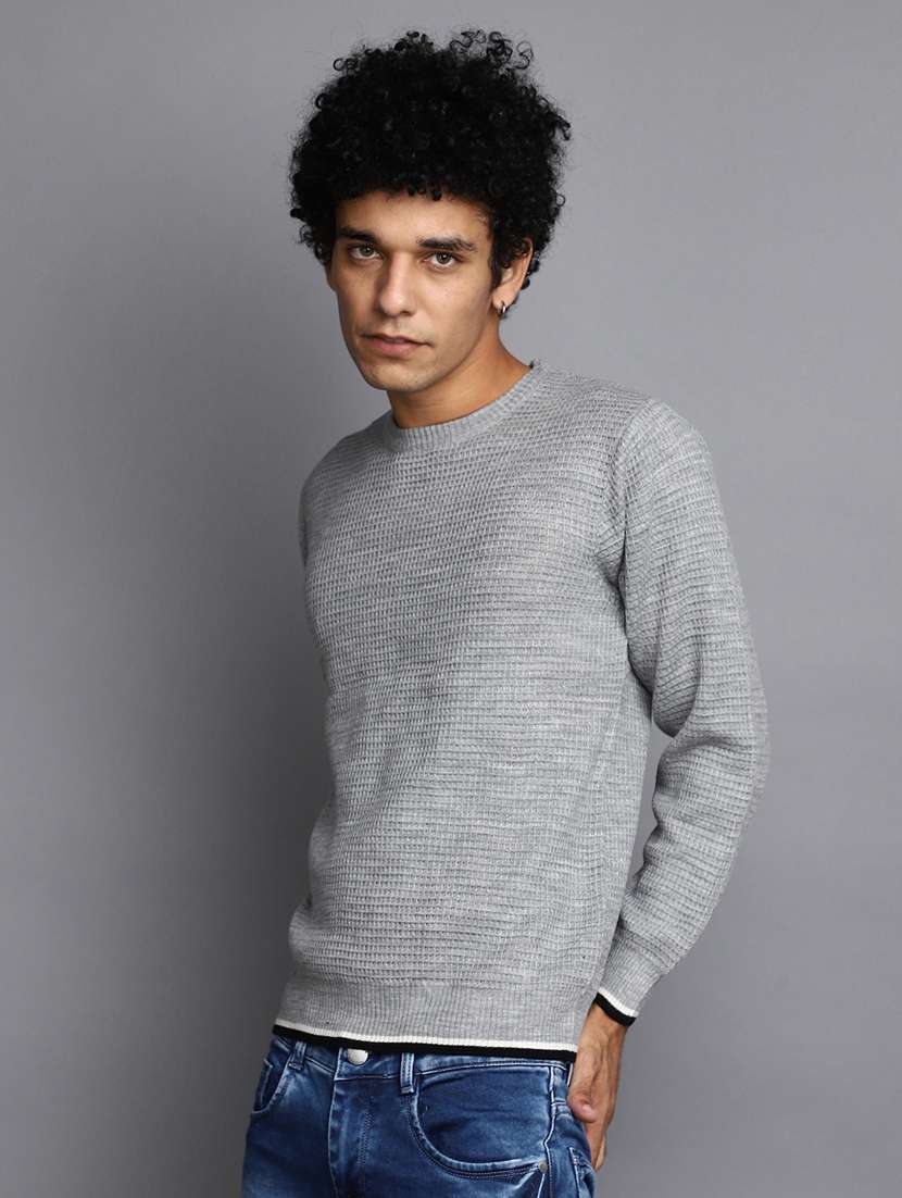 men solid crew neck pullover - 20536542 -  Standard Image - 2