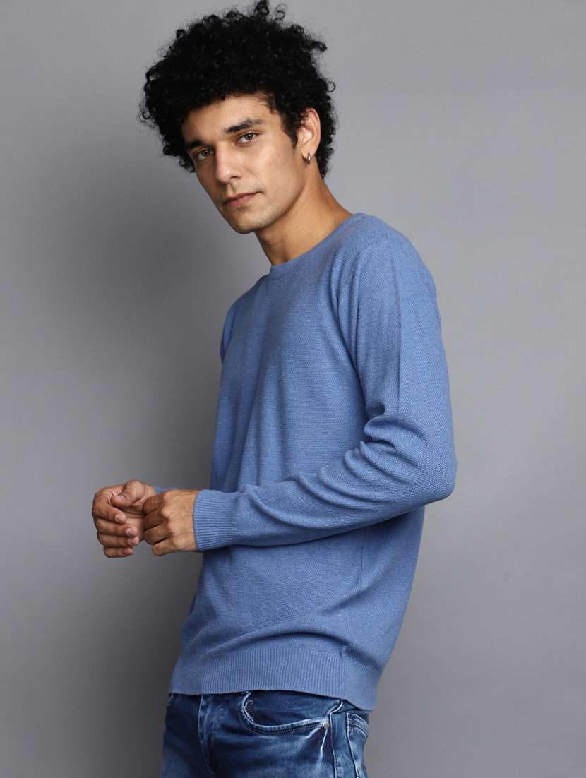 men solid crew neck pullover - 20536544 -  Standard Image - 2