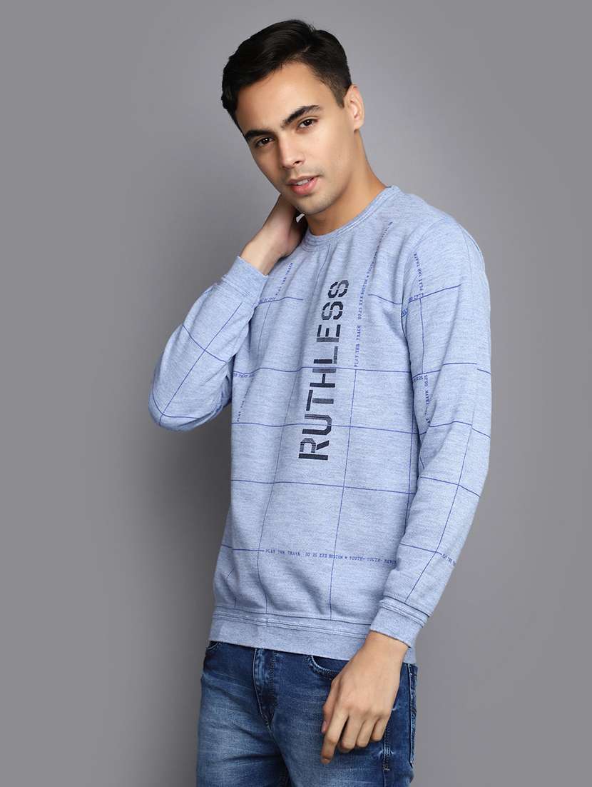 men blue typographic pullover - 20536551 -  Standard Image - 2
