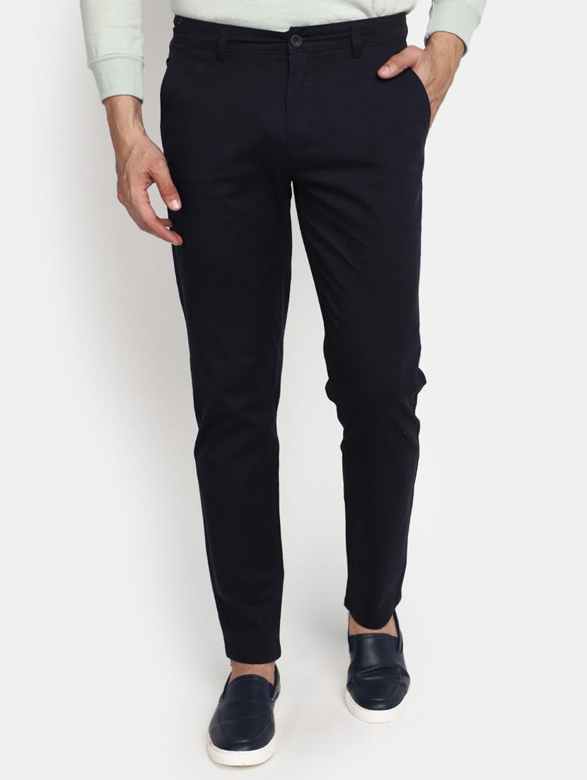 men mid rise solid chinos casual trouser - 20536616 - Zoom Image - 0