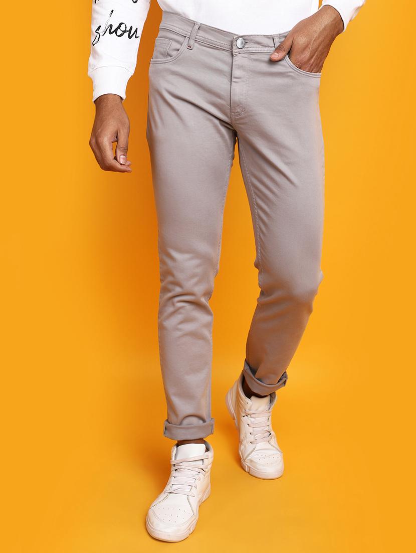 men warm grey cotton chino trouser