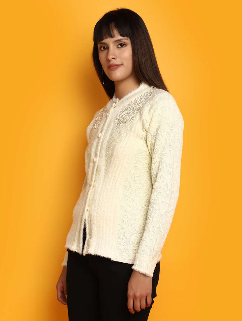 women  yellow long sleeves cardigans - 20536661 -  Standard Image - 2