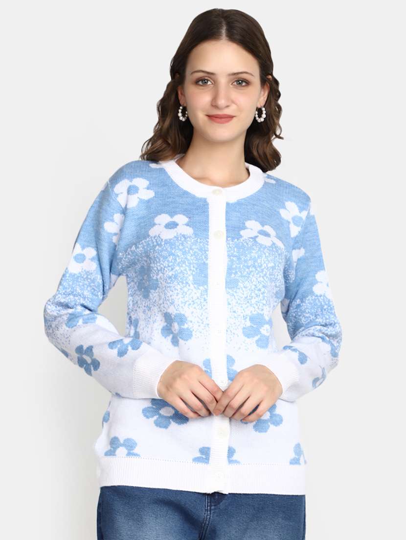 light blue acrylic cardigan