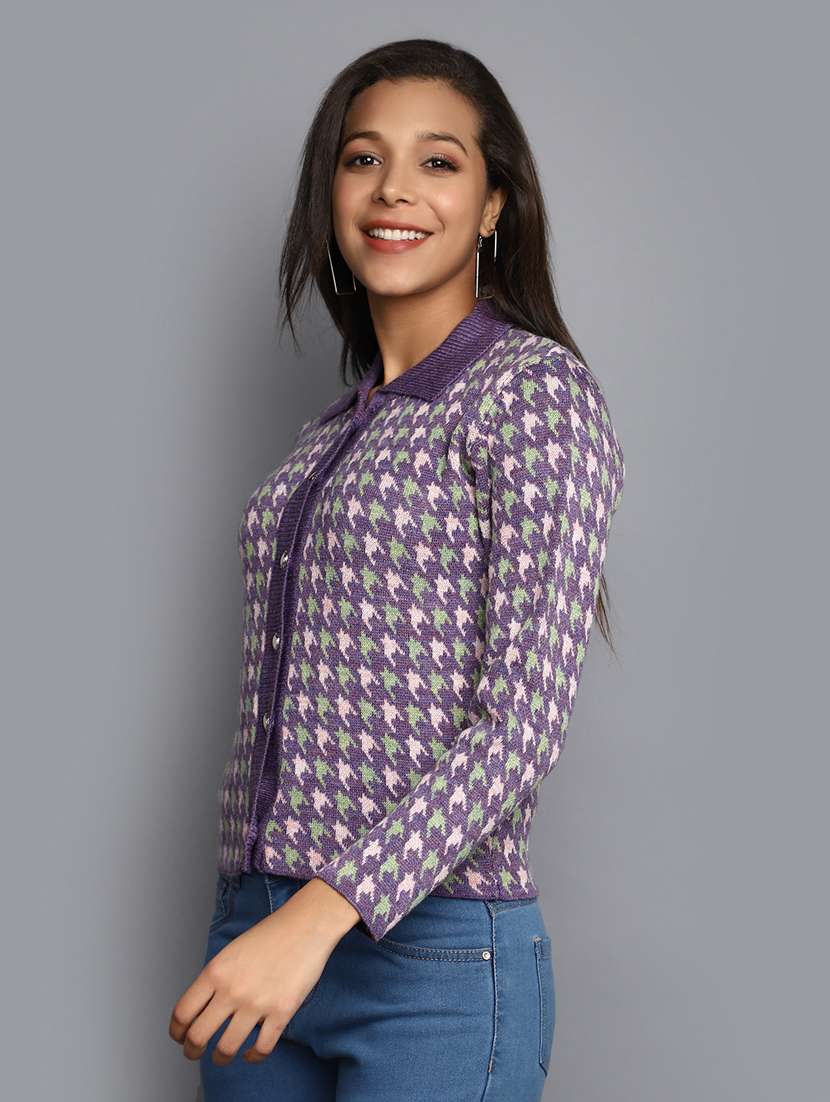 purple acrylic cardigan - 20536679 -  Standard Image - 2