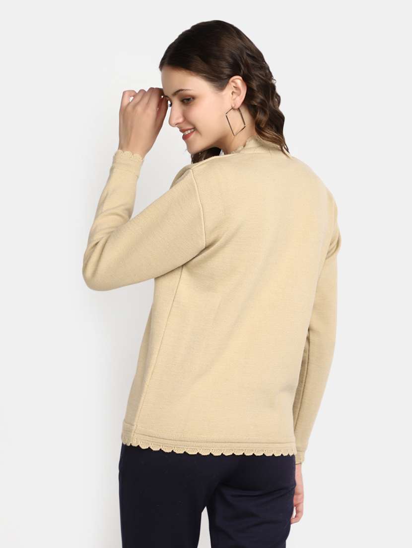 women's beige acrylic cardigan - 20536700 -  Standard Image - 2