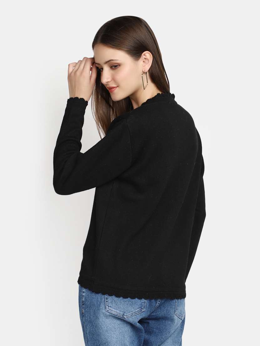 women's black acrylic cardigan - 20536702 - Standard Image - 2