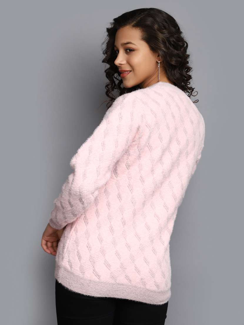 women checkered long sleeve pullover - 20536703 -  Standard Image - 2