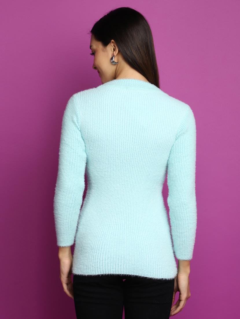 women self design long sleeve pullover - 20536705 - Standard Image - 2