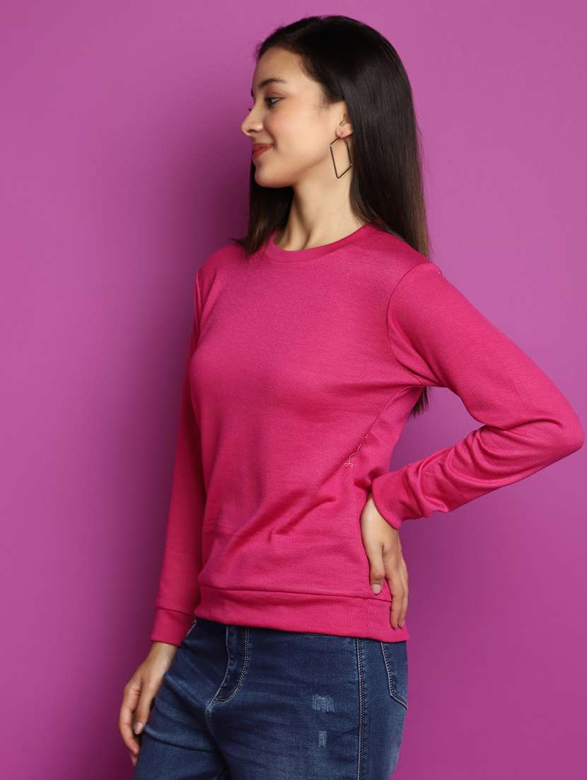 women long sleeved solid pullover - 20536735 -  Standard Image - 2