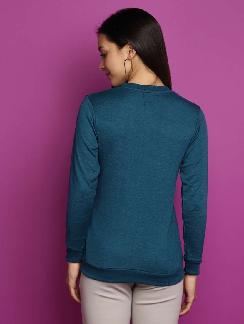 women long sleeved solid pullover - 20536736 -  Standard Image - 2