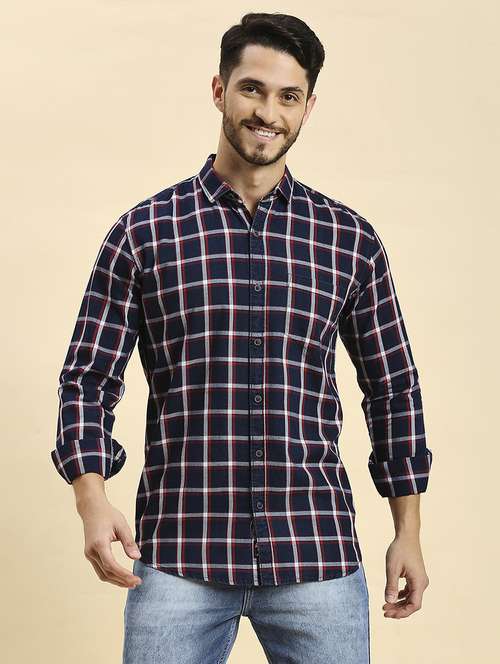 men checkered collared casual shirt - 20537533 - Standard Image - 0