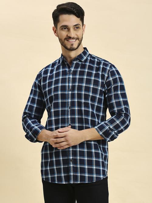 men checkered collared casual shirt - 20537535 -  Standard Image - 0
