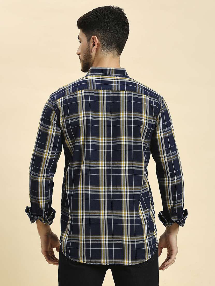 men checkered collared casual shirt - 20537536 -  Standard Image - 2