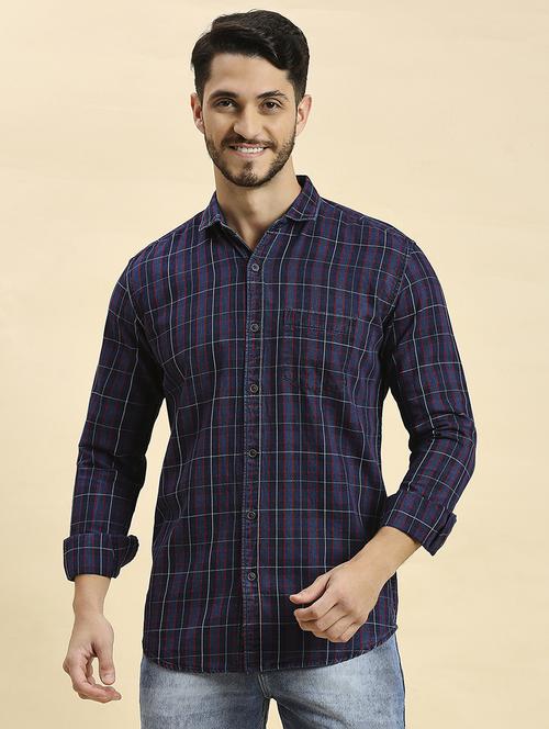 men checkered collared casual shirt - 20537537 - Standard Image - 0