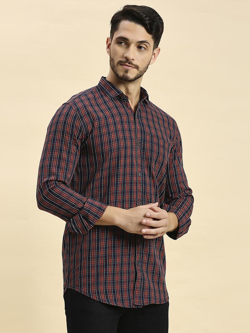 men checkered collared casual shirt - 20537538 - Standard Image - 2