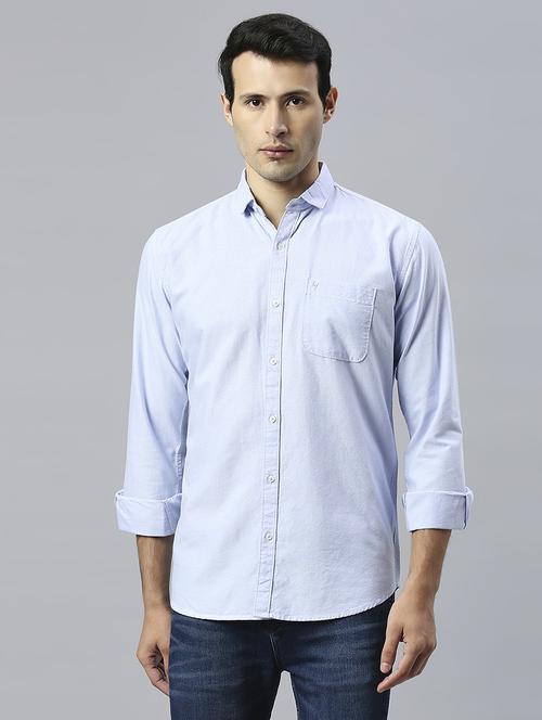 men solid collared casual shirt - 20537547 -  Standard Image - 0
