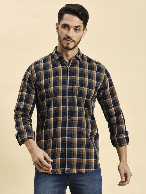 men checkered collared casual shirt - 20537549 -  Standard Image - 0
