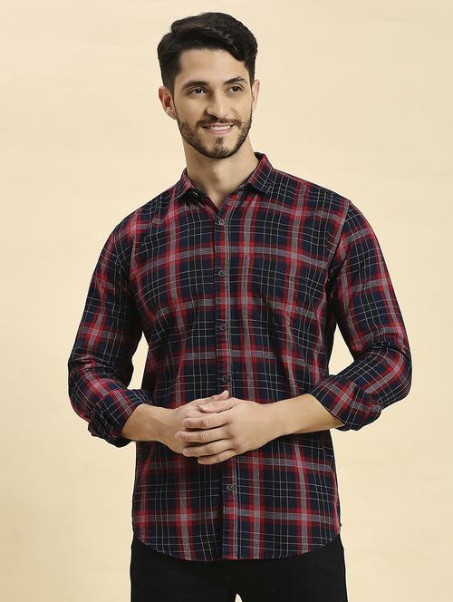 men checkered collared casual shirt - 20537550 -  Standard Image - 0