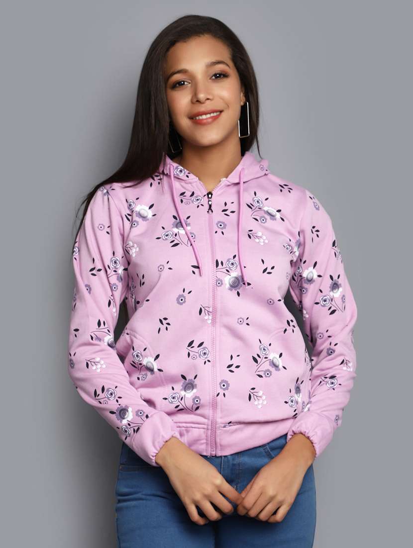women long sleeved floral printed sweatshirt