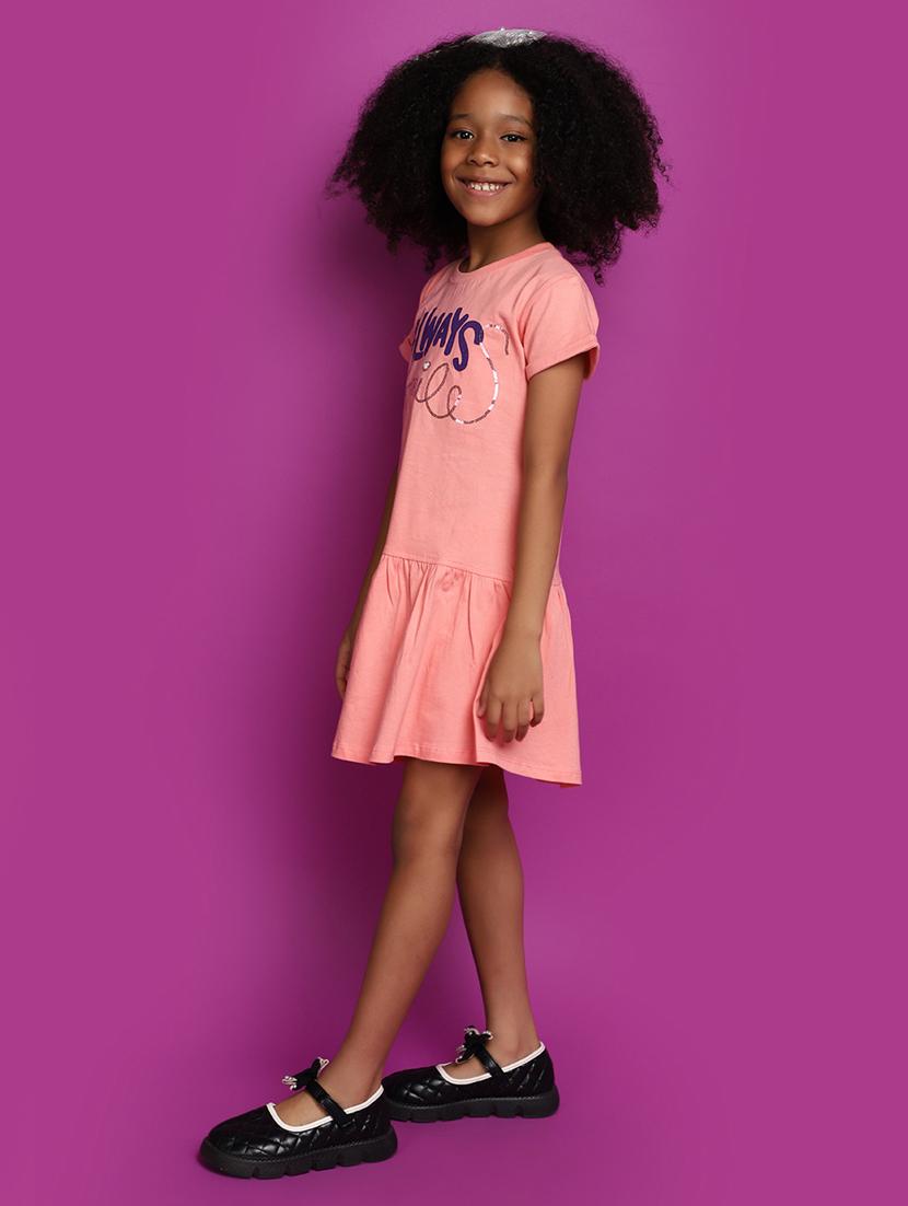 girls printed round neck frock - 20537732 - Standard Image - 2