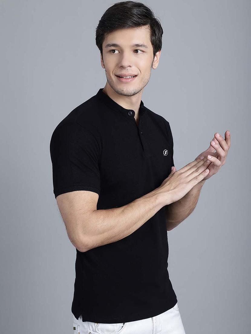 men black cotton slim fit t-shirt - 20537845 - Standard Image - 2