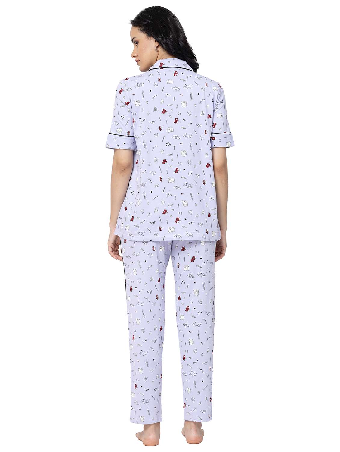 lavender cotton nightwear set - 20537897 - Standard Image - 2