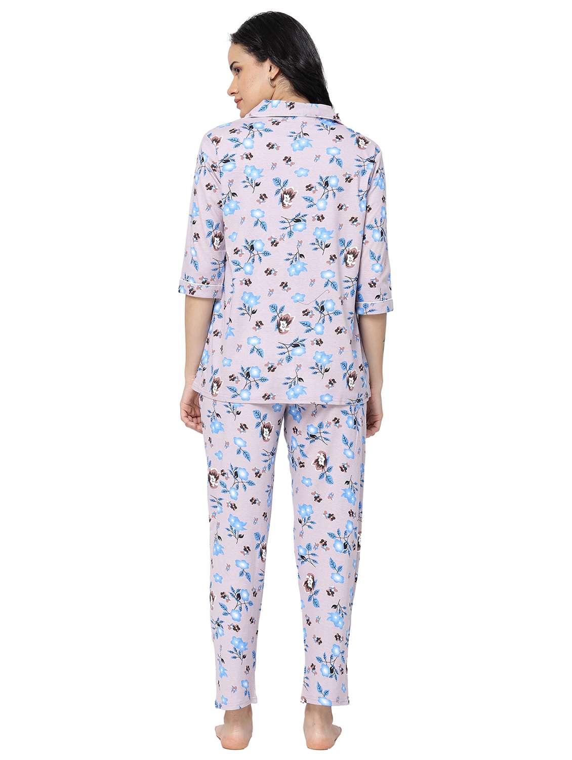 lavender cotton nightwear set - 20537900 - Standard Image - 2