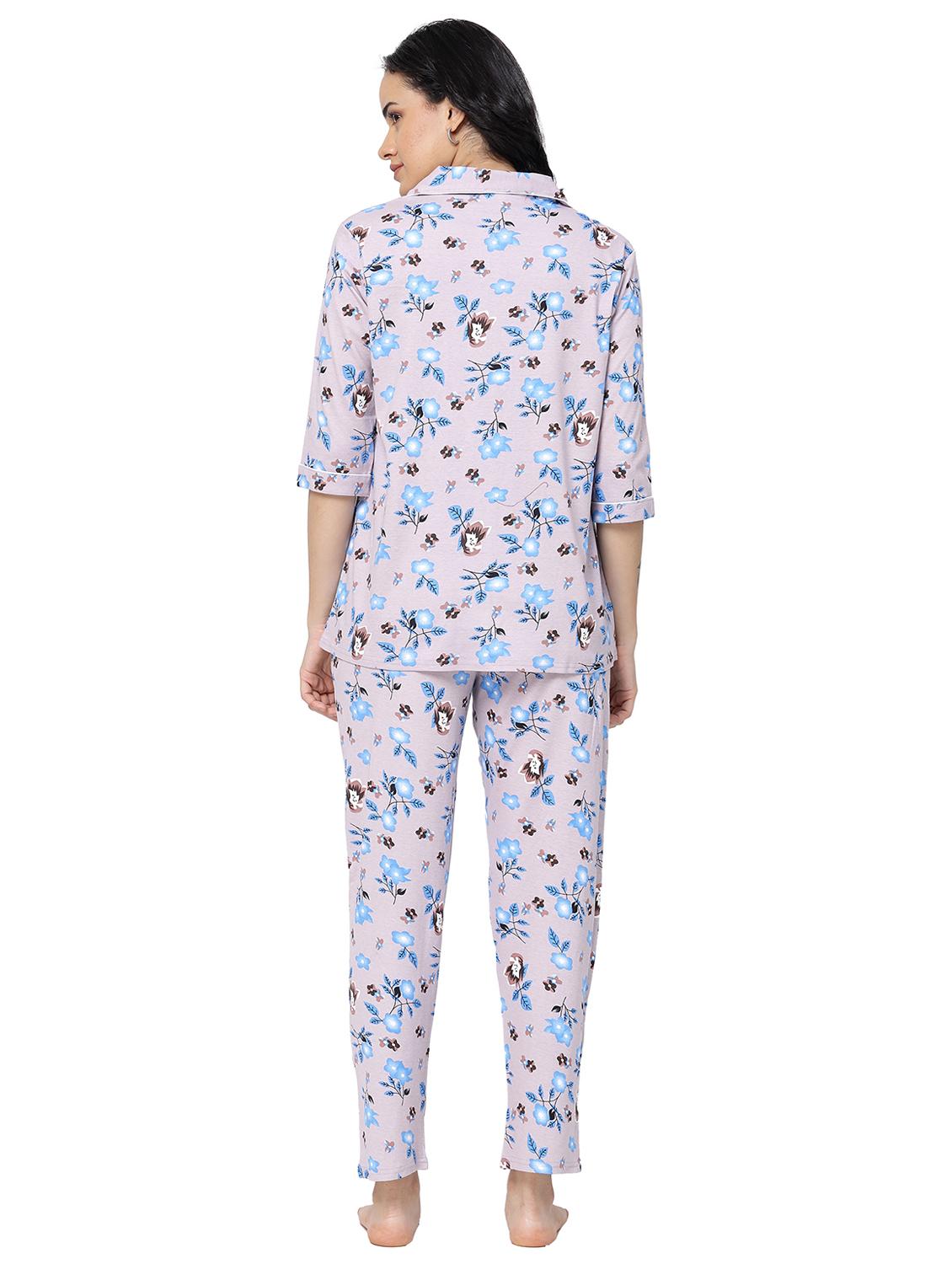 lavender cotton nightwear set - 20537901 - Standard Image - 2