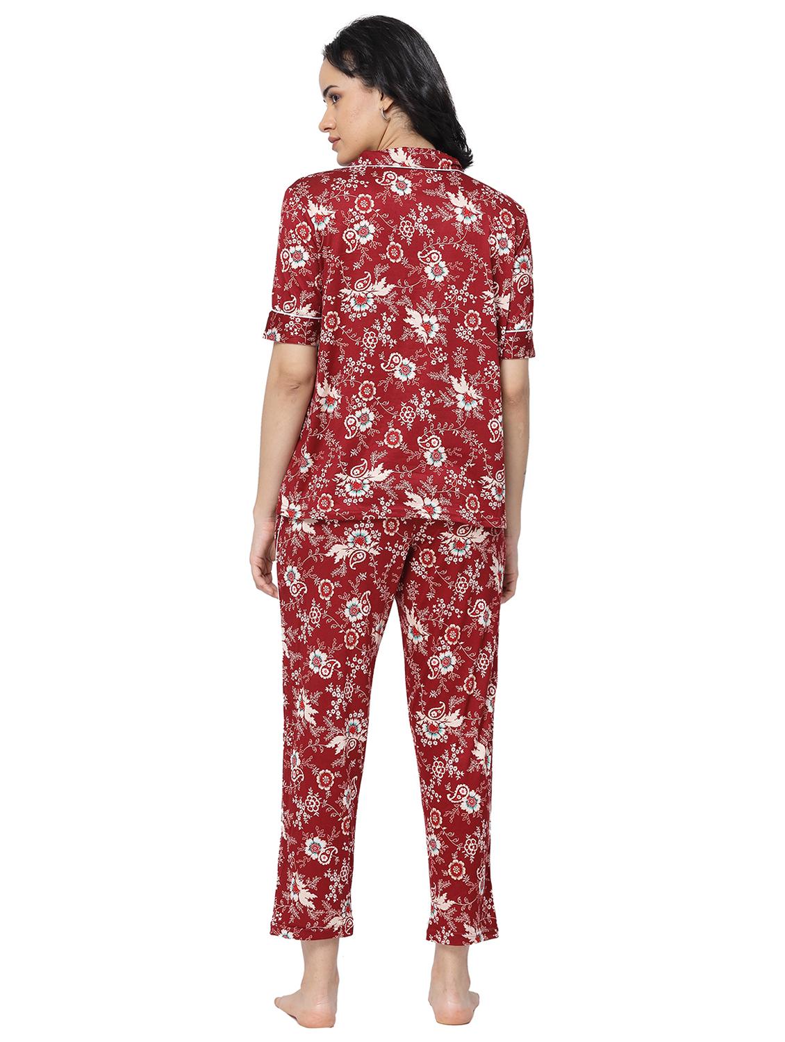 red viscose nightwear set - 20537913 - Standard Image - 2