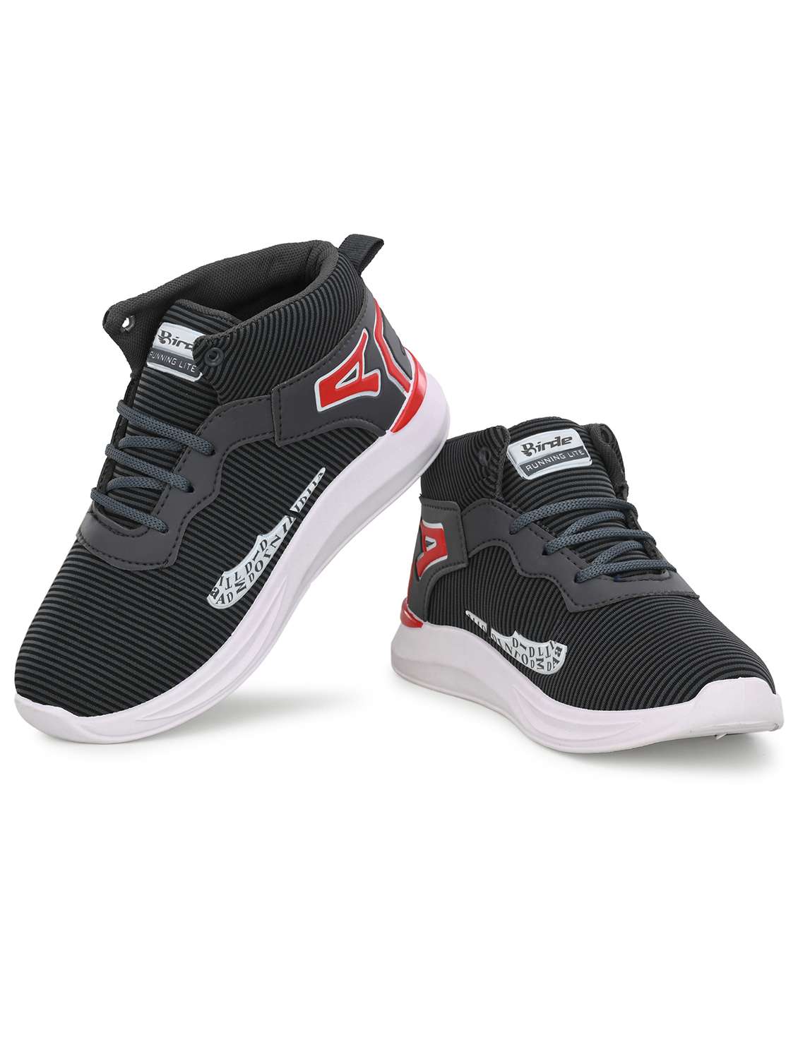 Boys Grey & Black Striped Sneaker - 20538587 -  Standard Image - 2