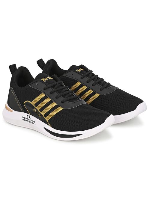 boys black & golden lace up sports shoe - 20538609 - Standard Image - 0