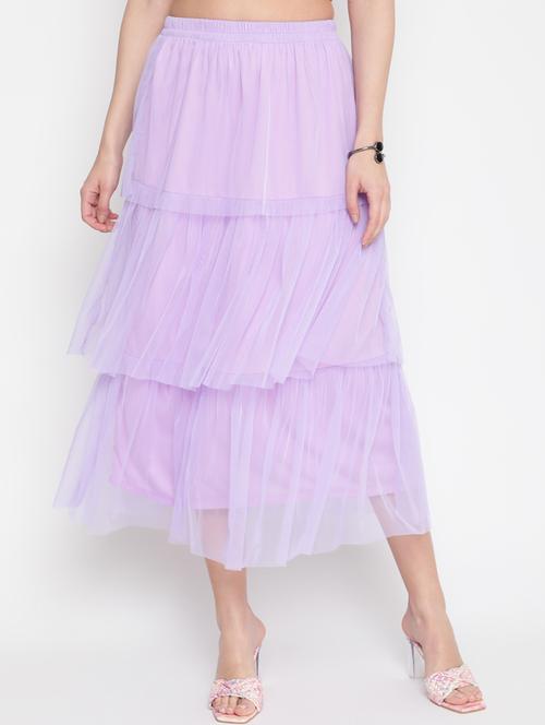 lavender net layered skirt - 20538696 -  Standard Image - 0