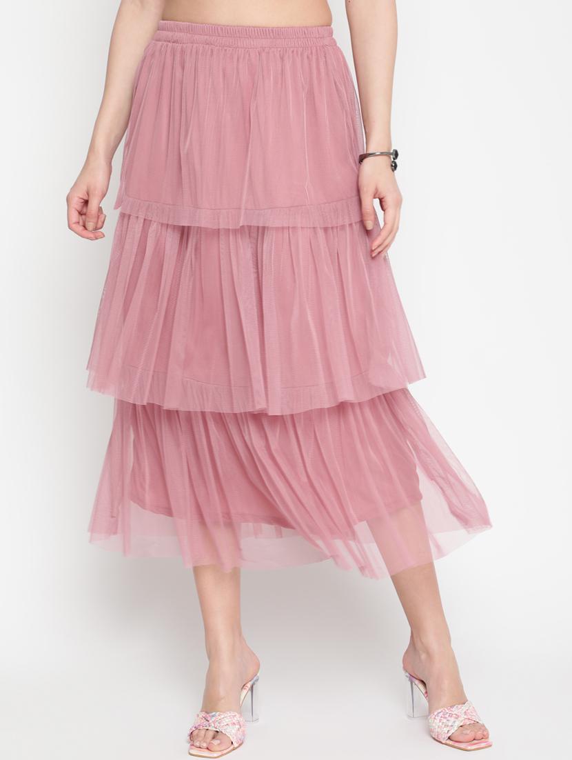 mauve net layered skirt - 20538700 - Zoom Image - 0