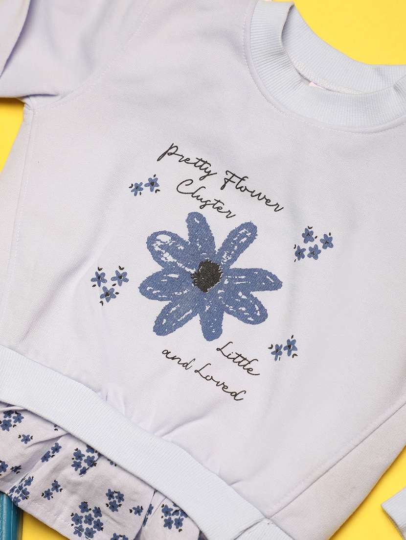 girls long sleeved floral sweatshirt - 20538805 -  Standard Image - 2
