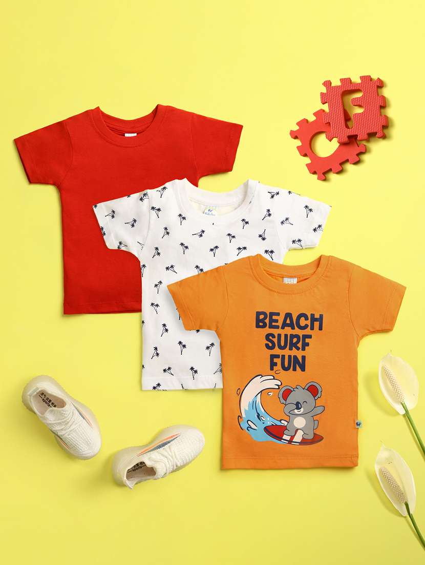 pack of 3 multi cotton blend t-shirt