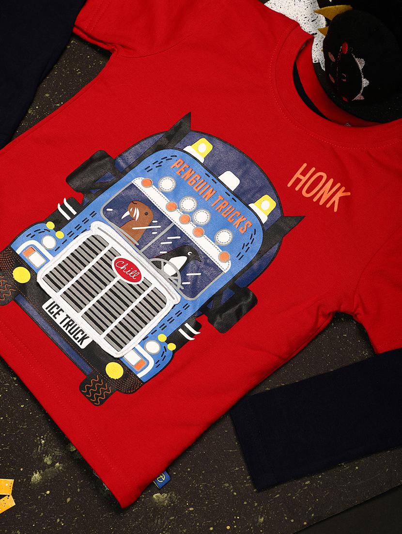 red cotton blend t-shirt - 20538921 - Standard Image - 2