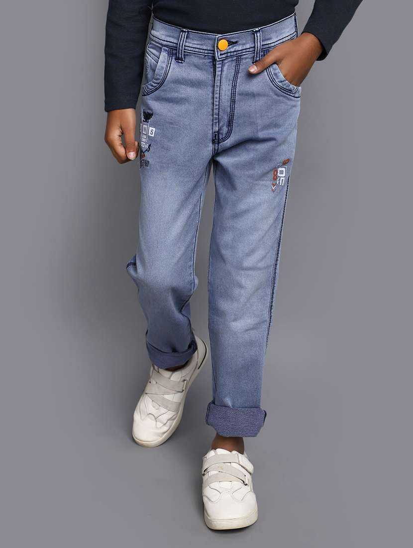 boy's printed slim fit jeans