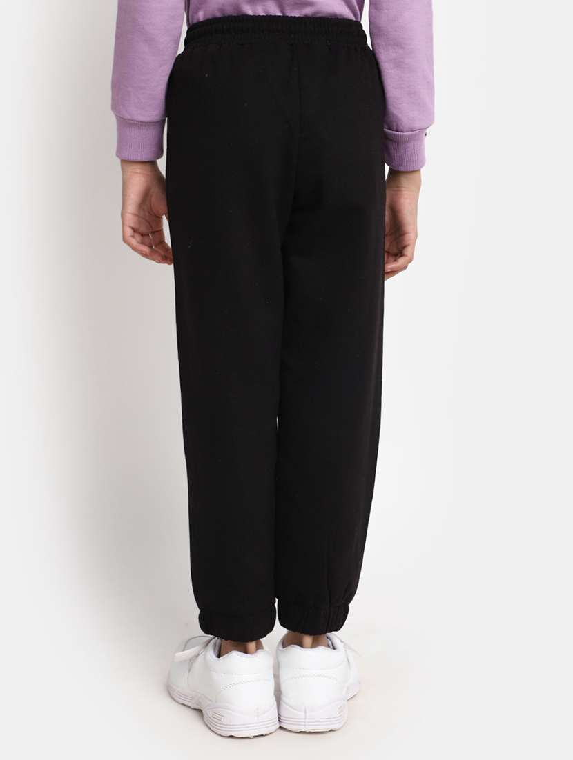 girls black typography jogger - 20539242 - Standard Image - 2