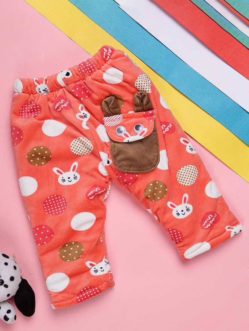 girls orange acrylic casual trouser