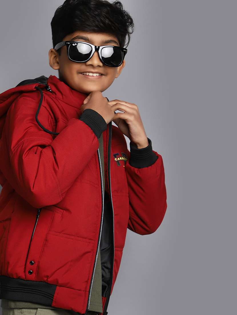 boys solid hooded bomber jacket - 20539506 -  Standard Image - 2