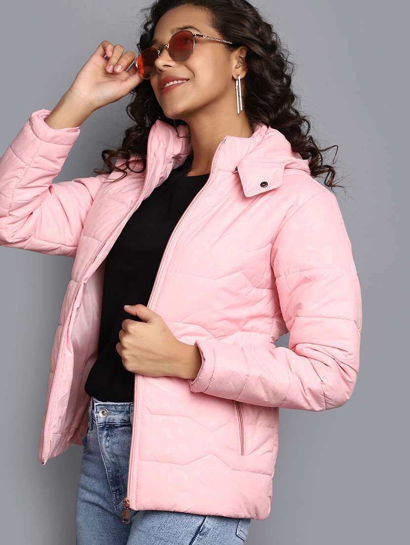 women solid hooded bomber jacket - 20539566 -  Standard Image - 2