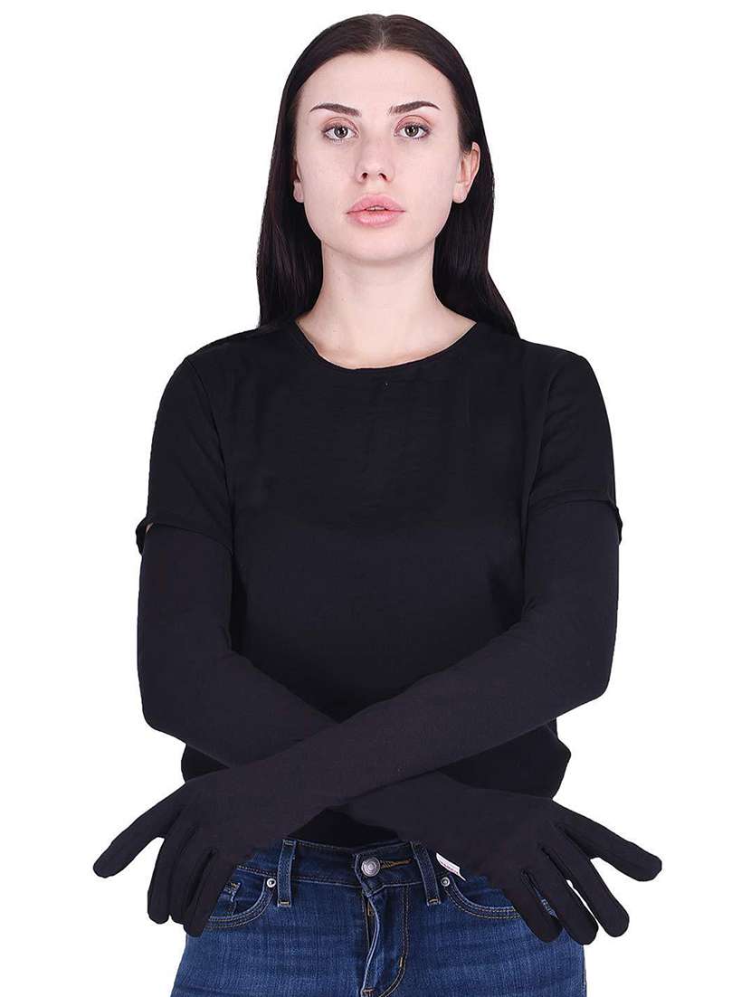 women black long cotton gloves - 20541266 -  Standard Image - 2