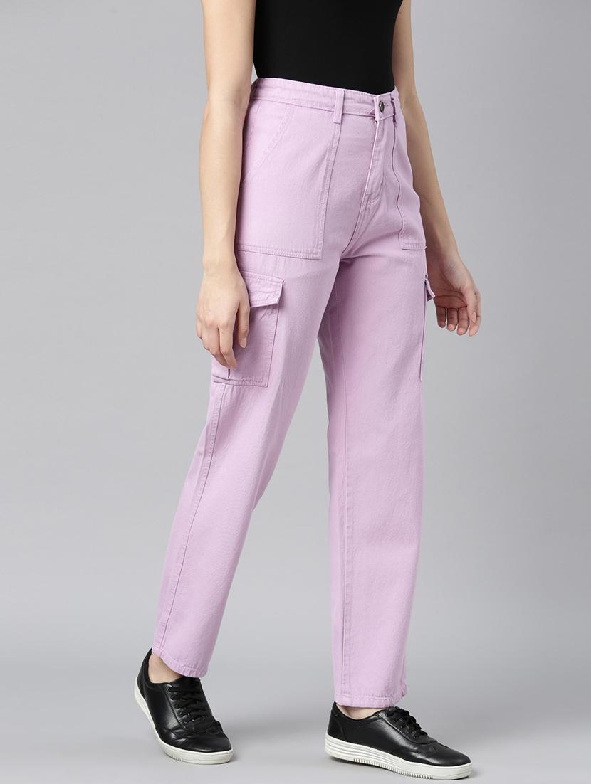 women's plain cargo jeans - 20542093 - Standard Image - 2