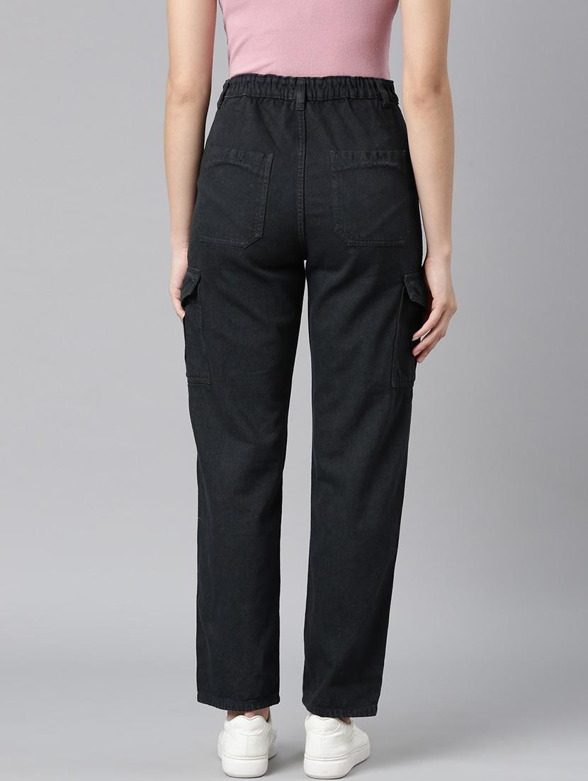 women high rise solid cargos - 20542094 - Standard Image - 2