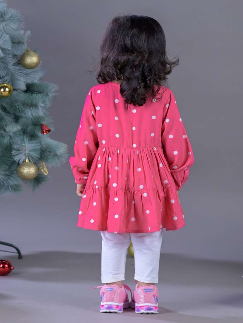 girls round neck long sleeves frock - 20542172 -  Standard Image - 2