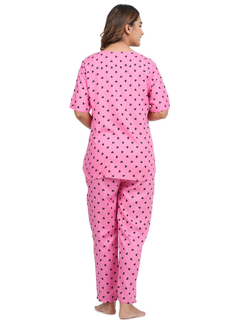 pink full nightwear set - 20542235 - Standard Image - 2