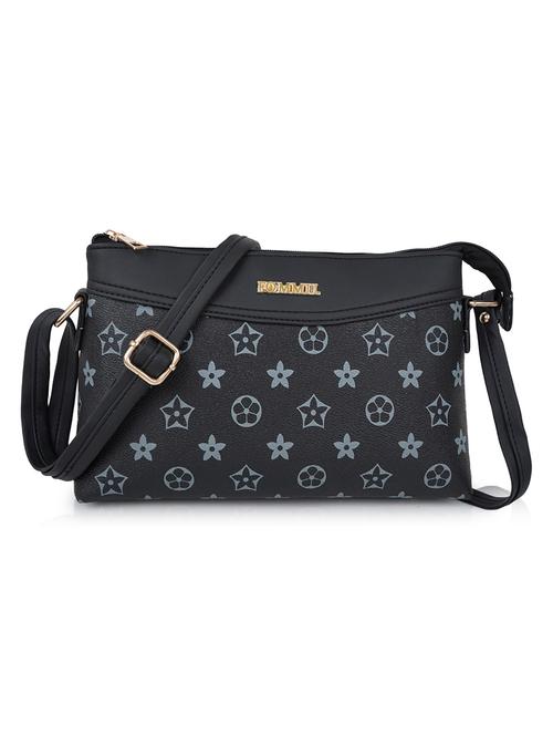 women black leatherette sling bag - 20546290 - Standard Image - 0