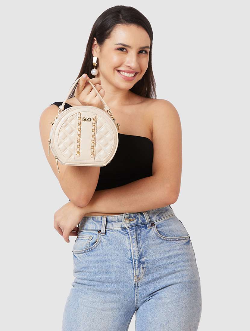 nude leatherette (pu) sling bag - 20546354 -  Standard Image - 7